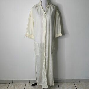 Lisa Marie Fernandez Women's Cream Yellow Polka Dot Long Sleeve Coverup Dress